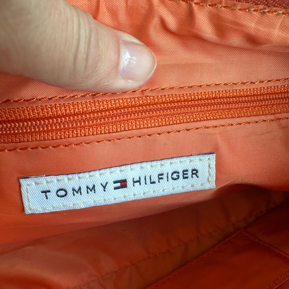 Tommy Hilfiger Leather Orange Shoulder Bag 12”x6” - Picture 8 of 13